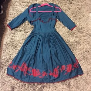 Rare PUG Pinup couture Bella Donna dress with matching bolero jacket